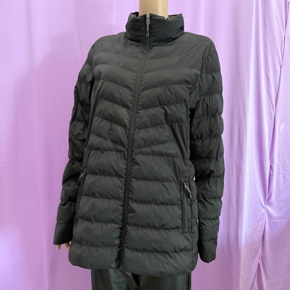 32 Degrees Heat Black Puffer Jacket Mens XL Full Zip Quilted Winter Coat 1226088